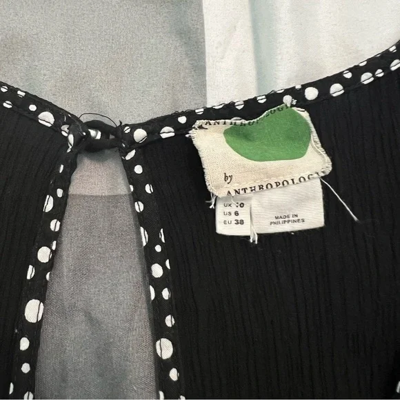 Anthropologie Black Abbey Crepe Wide Leg Jumpsuit Tie Waist Cocktail Size 6 - Picture 8 of 13